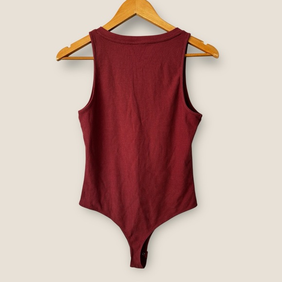 Dynamite Deep Red Ribbed Bodysuit - Picture 5 of 9